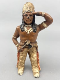 Cast Iron Native American Indian Chief Bank
