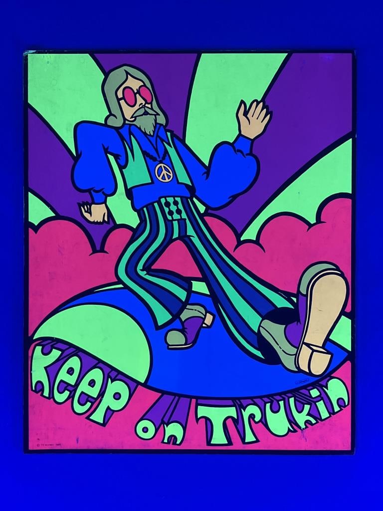 Vintage 70's Blacklight Poster "Keep On Trukin" (1 of 6)