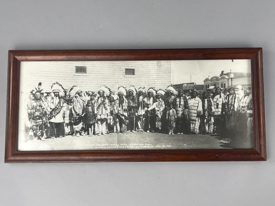 Sioux Tribe Panoramic Group Photo Framed (1 of 3)