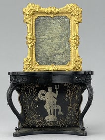 French Aesthetic Console And Gilt Mirror,
