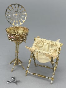 Biedermeier Soft Metal Sewing Baskets, 2