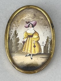 Oval Reverse Painted Painting, 1830