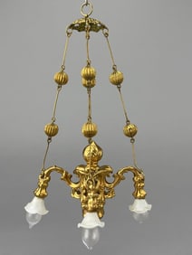 Erhard & Sohne Vintage Ormolu 4 Light Chandelier