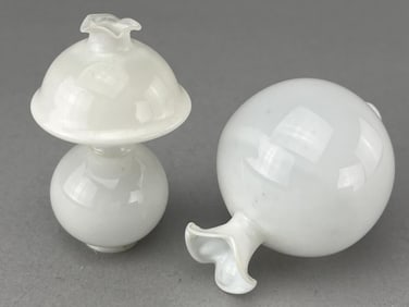 3 Blown Glass Lamp Globes, 1880