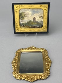 Erhard & Sohne Mirror W/ Framed Watercolor