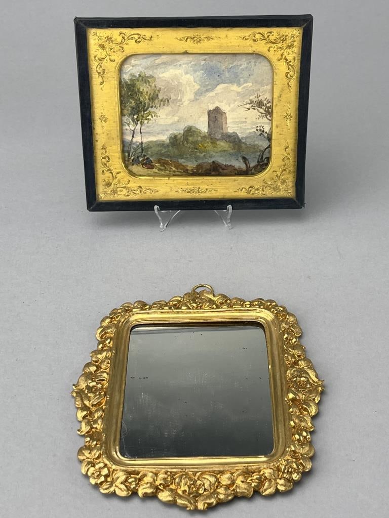 Erhard & Sohne Mirror W/ Framed Watercolor (1 of 5)