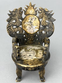 Hand Carved Indonesian Chair, 5 1/4"