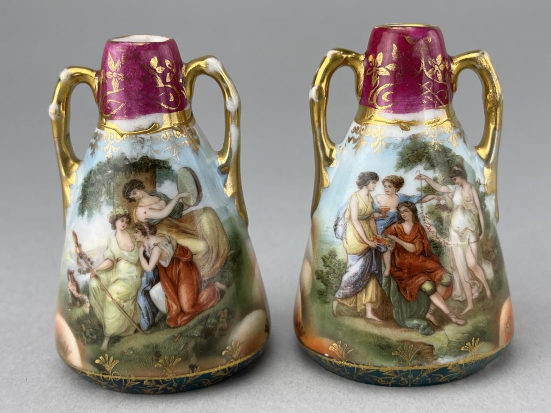 2 Royal Vienna Vases, 3" (1 of 3)