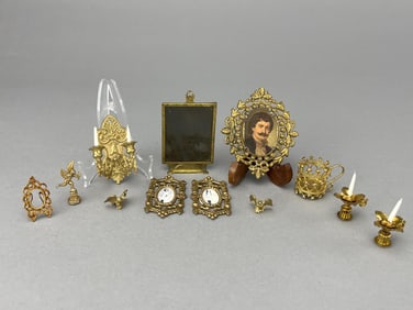 German Ormolu Frames, Candlesticks And Photos