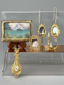 Erhard & Sohne Painting, Girandoles, Clock