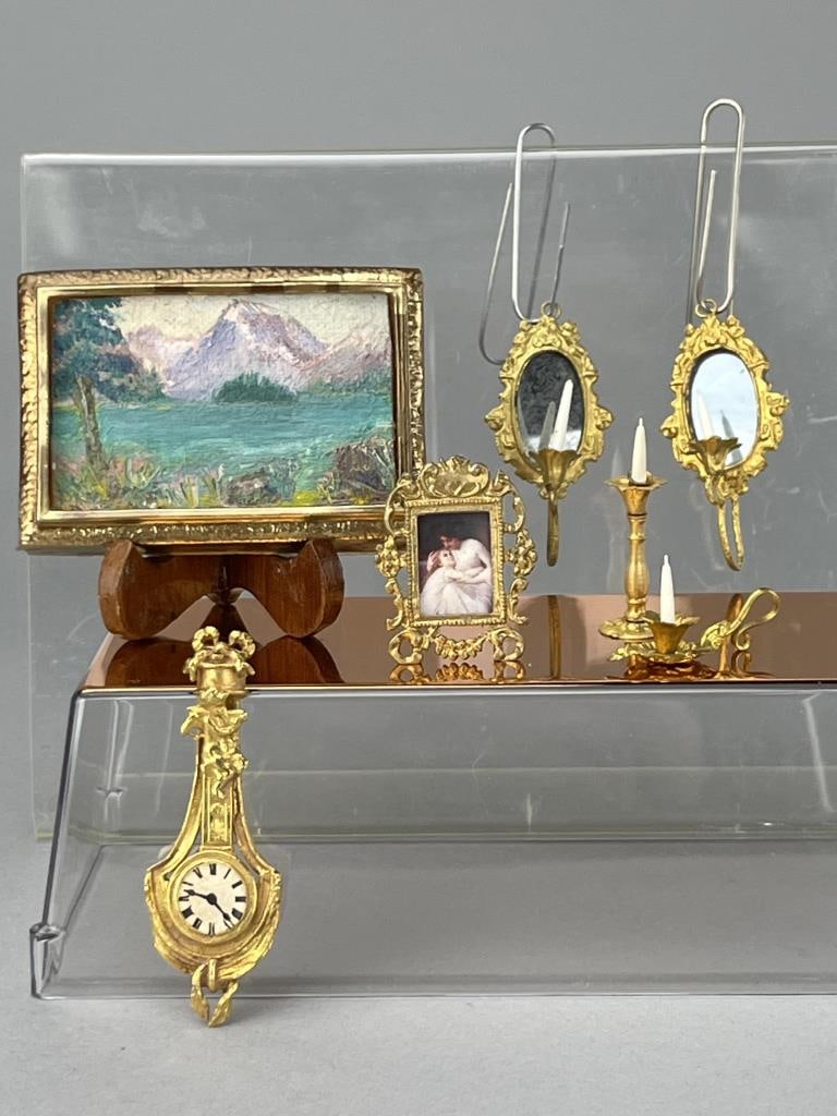 Erhard & Sohne Painting, Girandoles, Clock (1 of 1)