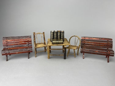 Doll Sized Furniture, 5 Pc. & Fake Books