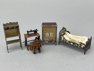 Group Of 1/2" Miniature Vintage Furniture