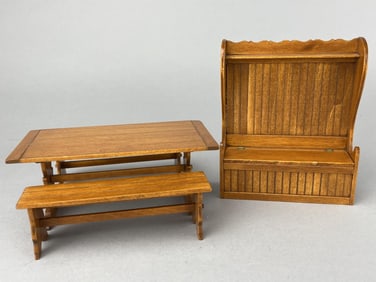 Barbara Hoffman Trestle Table & Settle, 1892