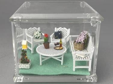 1/2" Scale Wood Patio Set And Accessories