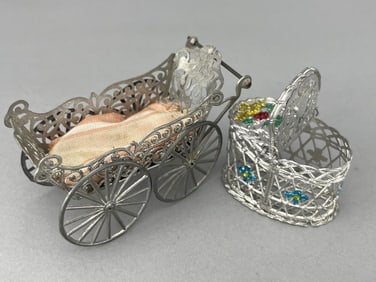 German Soft Metal Buggy & Picnic Basket