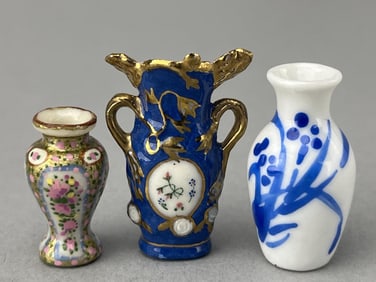 3 Porcelain Vases
