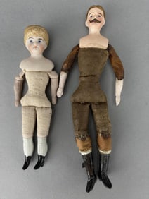 2 19Th C. Dollhouse Dolls