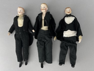 3 Male Dolls In Tuxedos