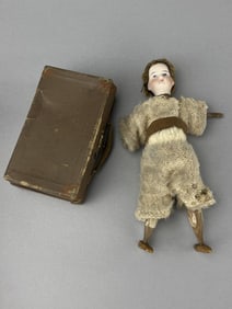Wooden Doll W/ Porcelain Head Ca.1890