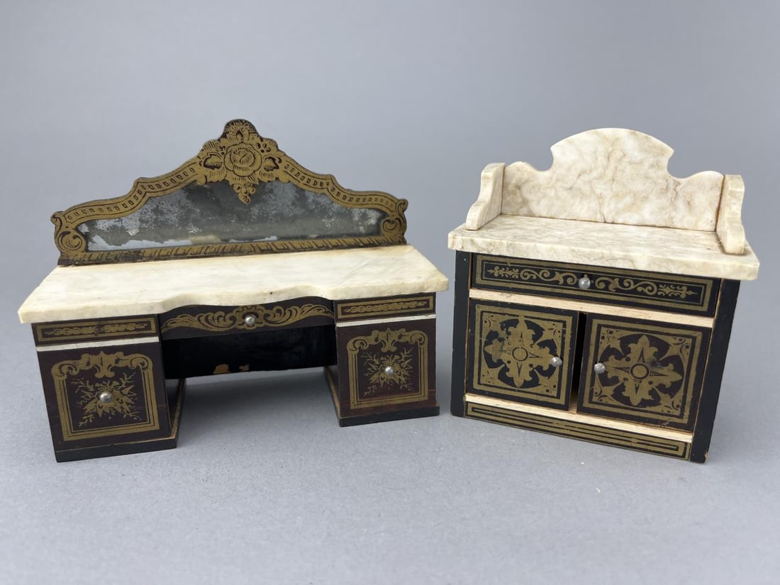 2 Biedermeier Pieces, Marble Tops (1 of 4)
