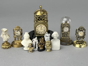 5 Glass Domes, 3 Domed Clocks & 8 Busts