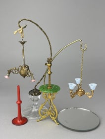2 Chandeliers, Trumpet Shade, Banquet Table Lamp
