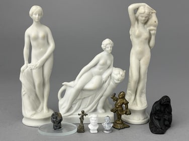 3 Tall Sculptures & Other Art