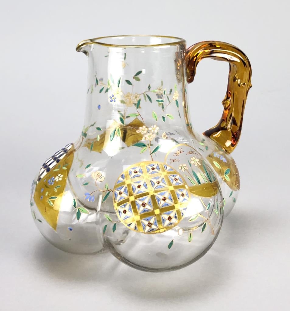 Antique Moser-Type Bohemian Bulbous Pitcher (1 of 9)