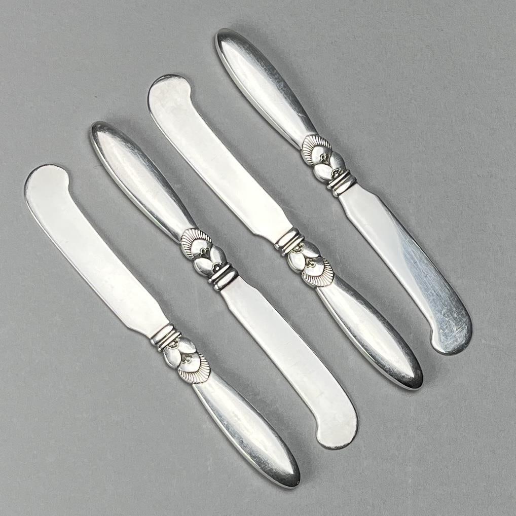 4 Georg Jensen Cactus Sterling Butter Spreaders (1 of 5)