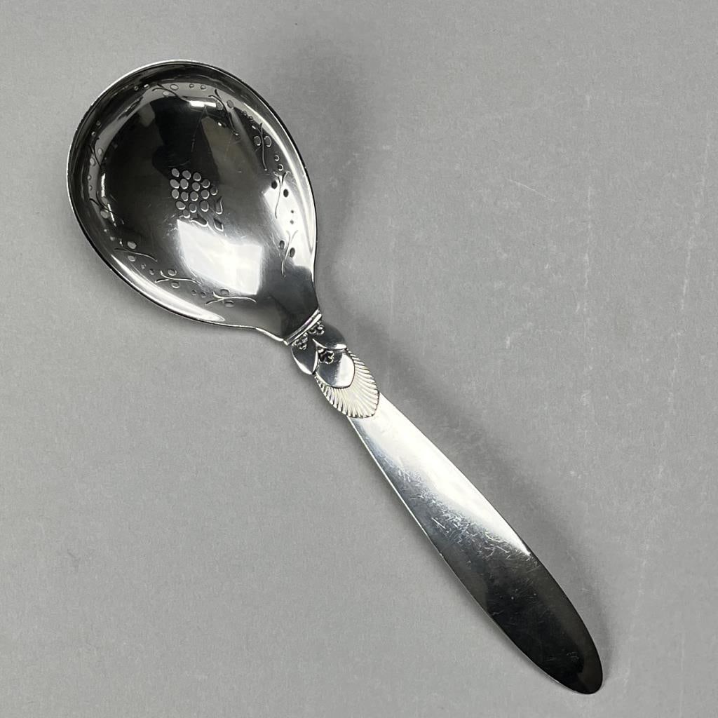 Georg Jensen Cactus Sterling Pierced Berry Spoon (1 of 6)