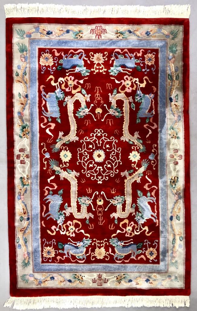 Chinese Hand Knotted Rug with Dragons 9' x 6' (1 of 16)