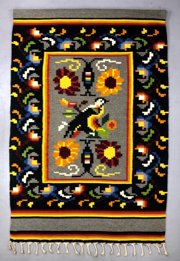 1970s Mexican Hand Woven Wool Blanket (1 of 6)