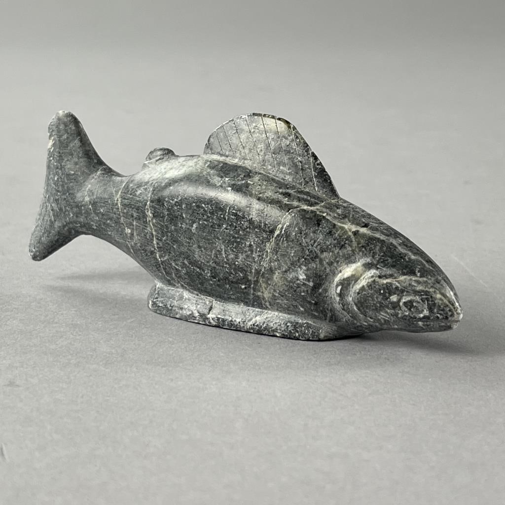 Inuit Soapstone Salmon Fish Carving (1 of 4)