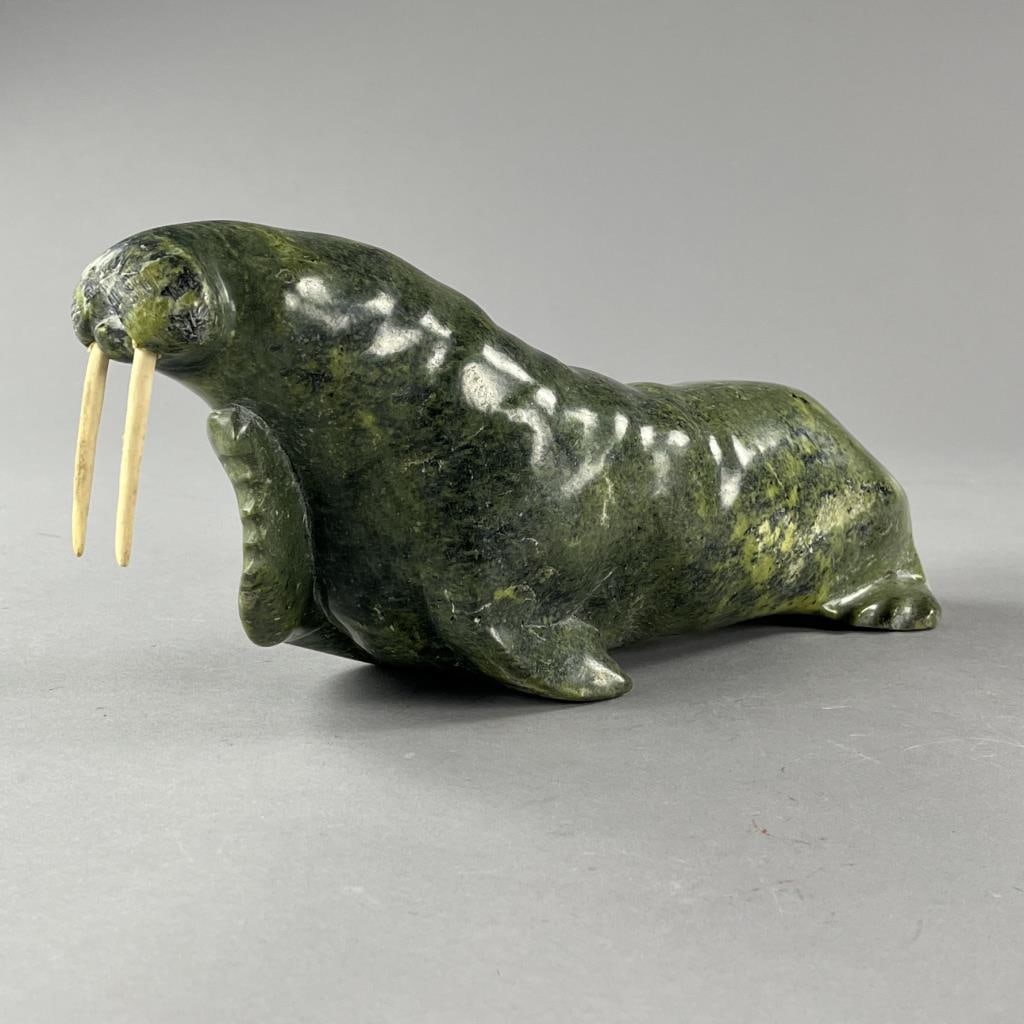 Inuit Serpentine Walrus Sculpture (1 of 13)