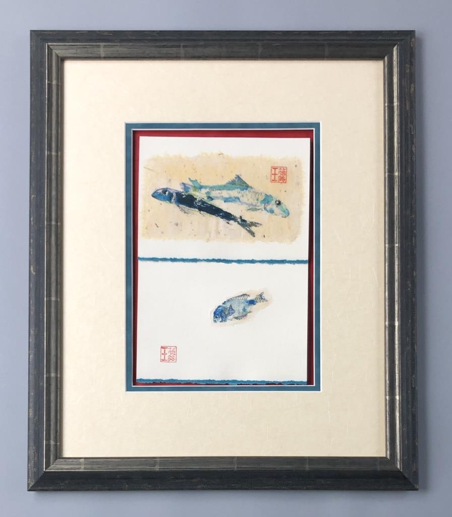 Framed Japanese Gyotaku Style Fish Rubbings (1 of 9)