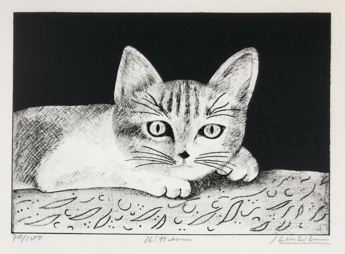 Hashiba Nobuo Lithograph Kitten 70/100 (1 of 9)