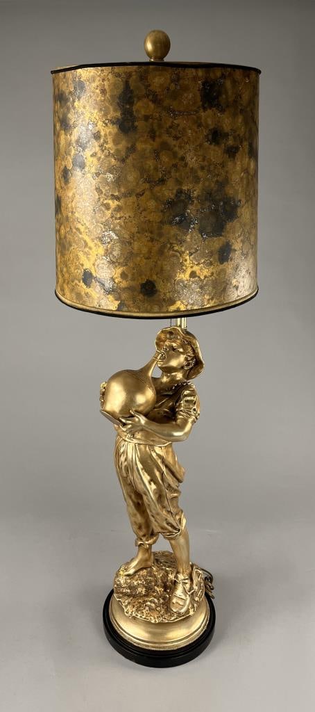 1960s Figural Marbro Lamp Boy with Jug 54" (1 of 20)