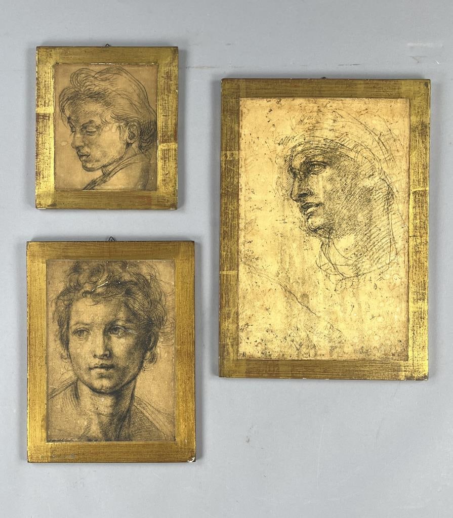 3 Italian Florentine Portrait Plaques 1960s (1 of 11)