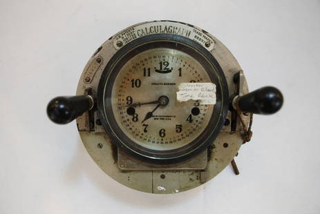 Calculagraph Snooker or Billard Time Clock: Victorian, Made by Calculagraph Co. NY, USA Serial #34917 9"H, 8.75"diameter - With key