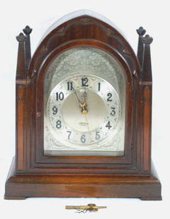 Revere Two Chime Telechron Motored Clock: Canterbury Westminster Eight Day Electric Clock 14.5" tall 12" wide - average condition