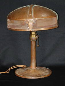 Original Signed Roycroft  Arts & Crafts Strapwork Lamp