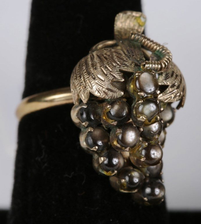 ANTIQUE 14k YG GRAPE MOTIF LADIES RING (1 of 4)