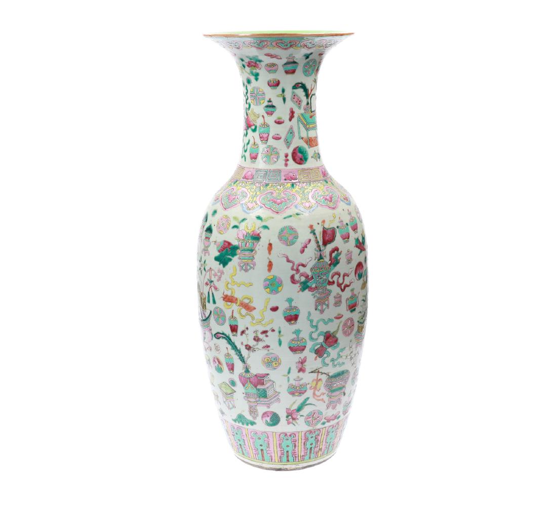 A polychrome porcelain vase, decorated with (1 of 4)