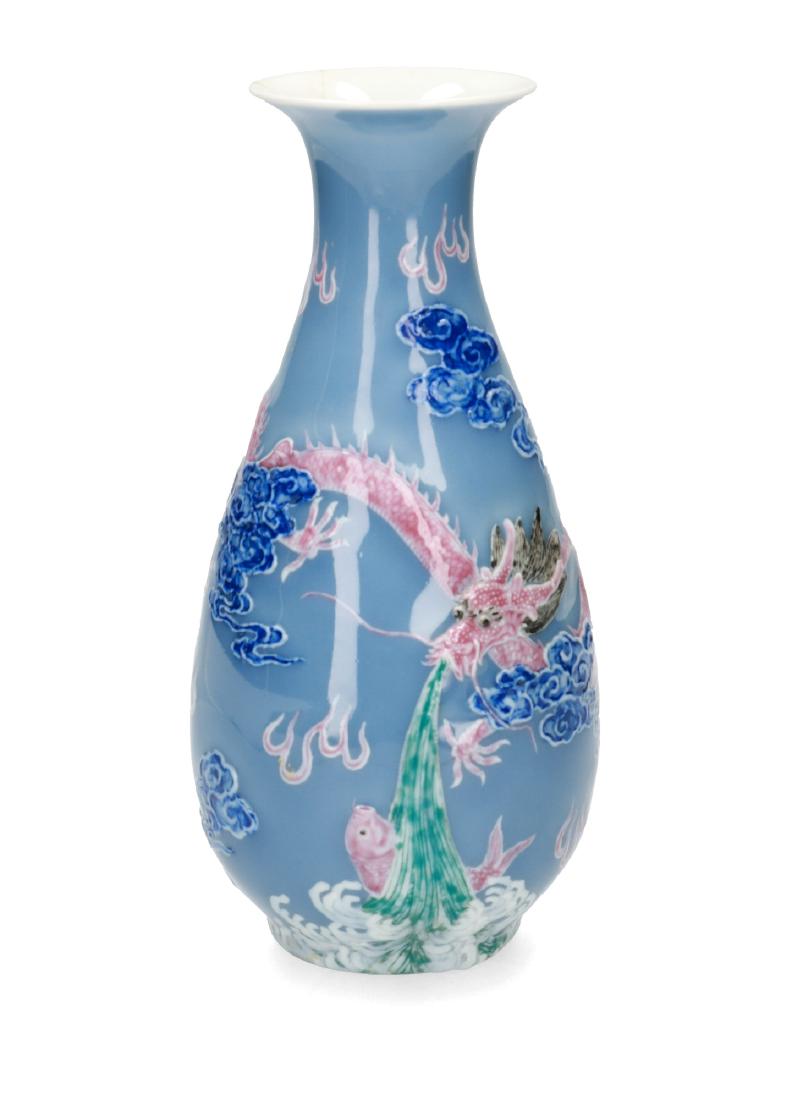 A polychrome Claire-de-Lune and red copper vase, (1 of 5)