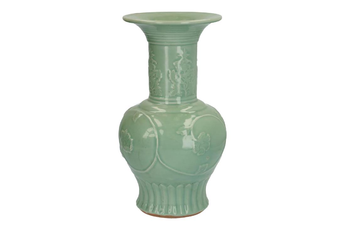 A large Longquan celadon trumpet-necked porcelain vase, (1 of 6)