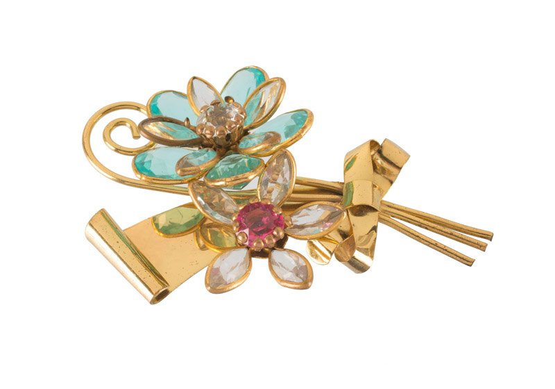 An Anonymous,  lot of various; 1) Goldtone floral (1 of 6)