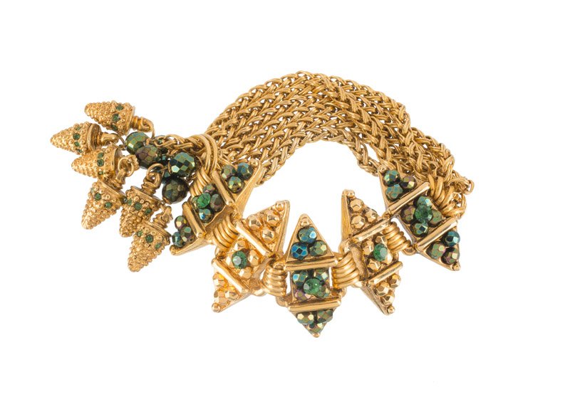 A Claude Montana (attributed to) goldtone bracelet, set (1 of 1)