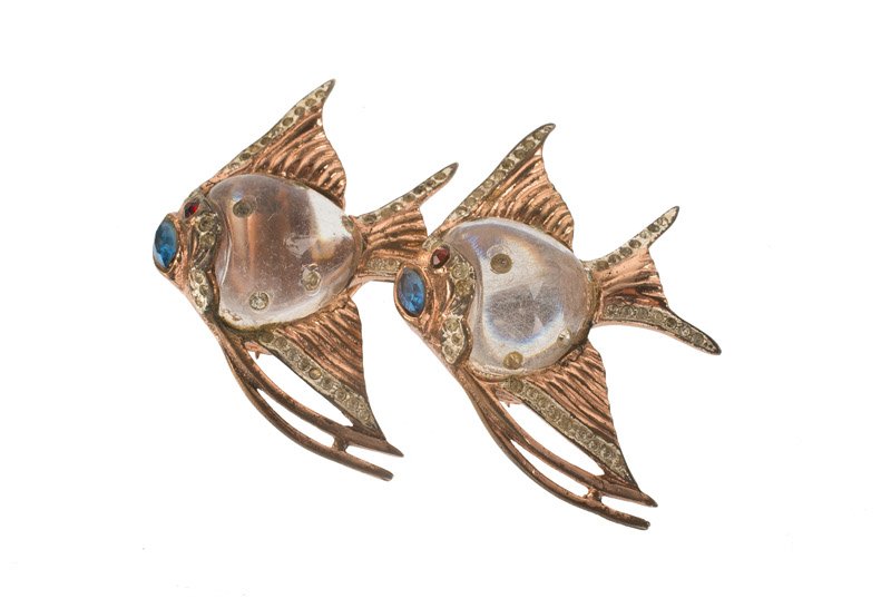A Coro duette 'Jelly Belly', sterling goldtone fish (1 of 1)