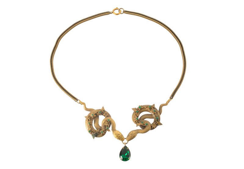 A Joseff Hollywood goldtone necklace and pair of (1 of 3)
